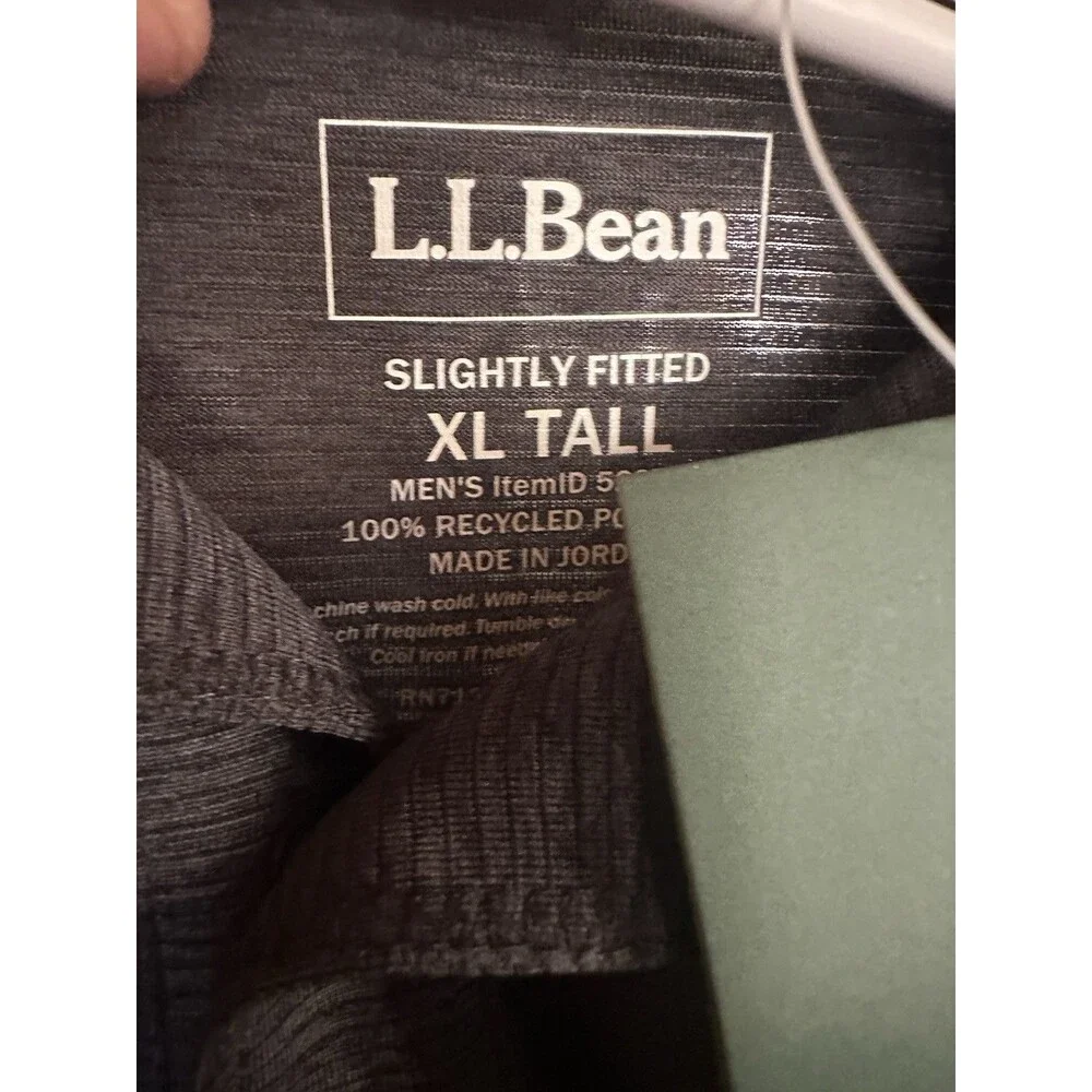 L.L.Bean Ultralight Adventure Knits Men's Solid Black Polo SS XL Tall Big & Tall - Picture 4 of 4